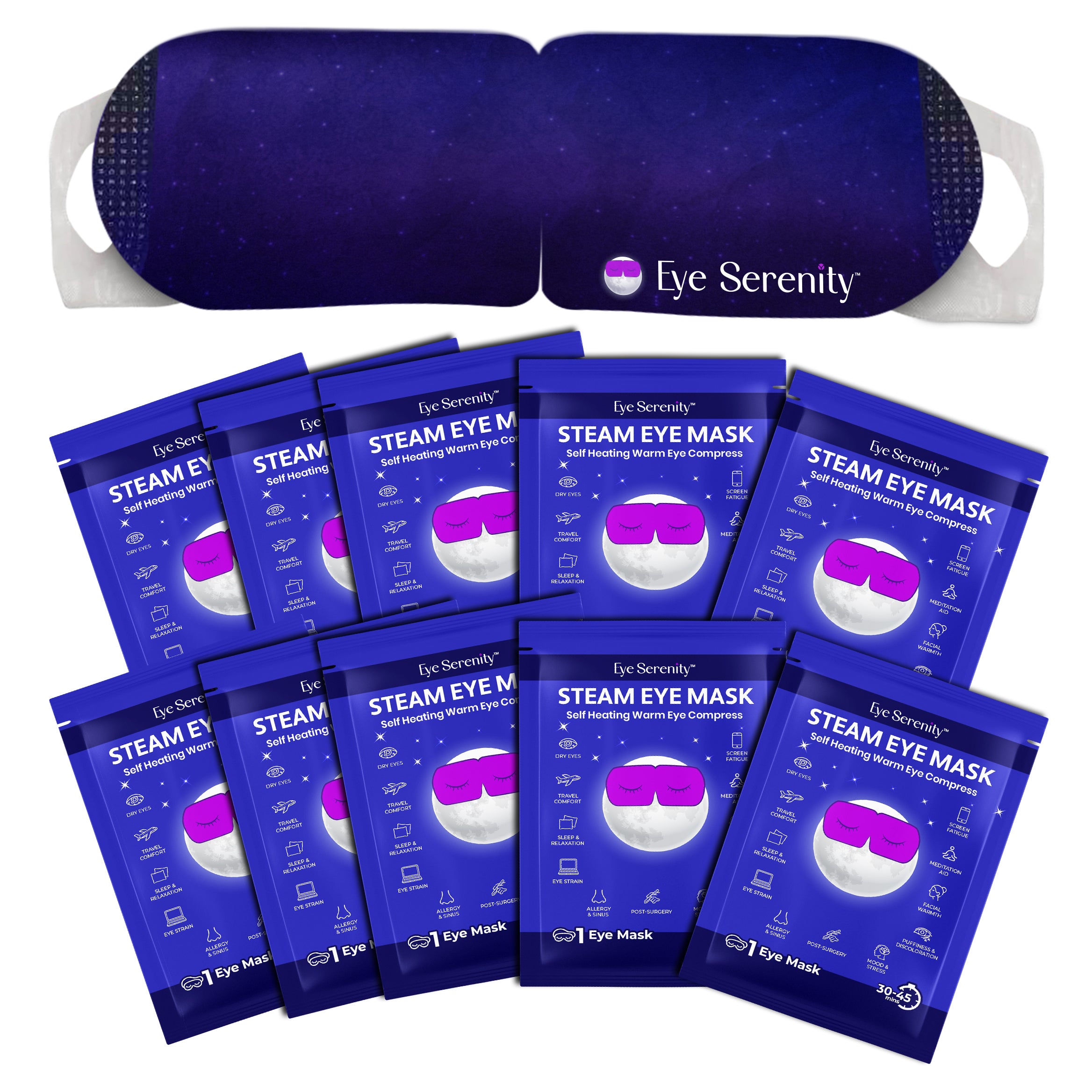 Self-Heating Steam Eye Mask for Eye Strain, Sleep, Dry Eye (30 masks)